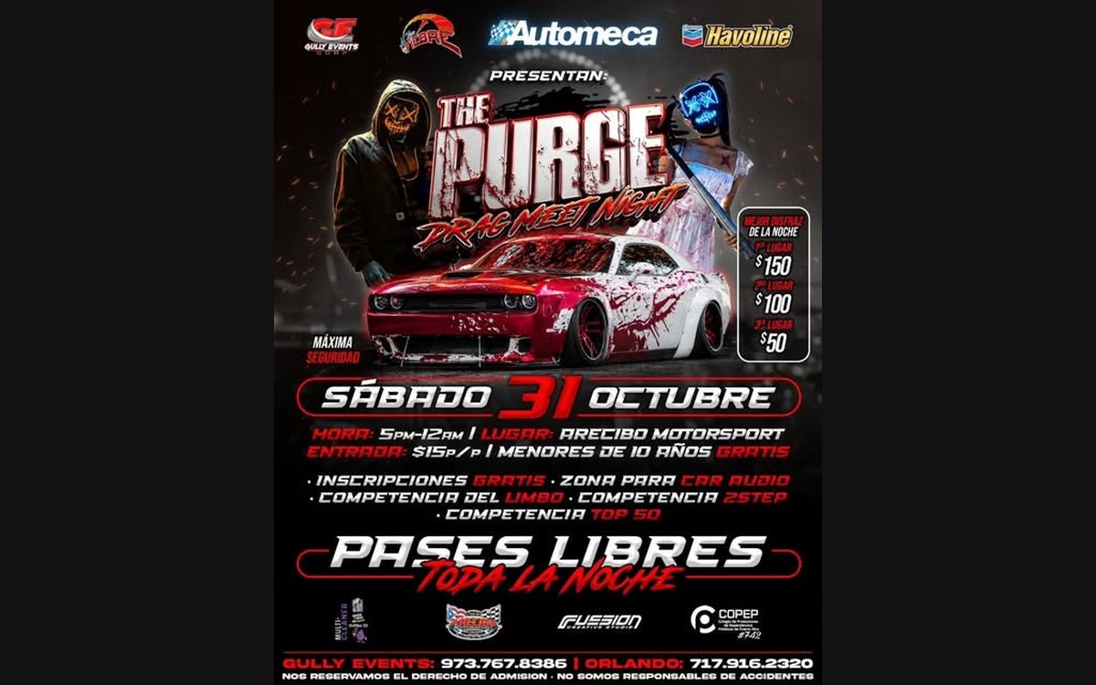 THE PURGE Drag Meet Night: guía para espectadores en Arecibo (31 de octubre) — Puerto Rico Racing