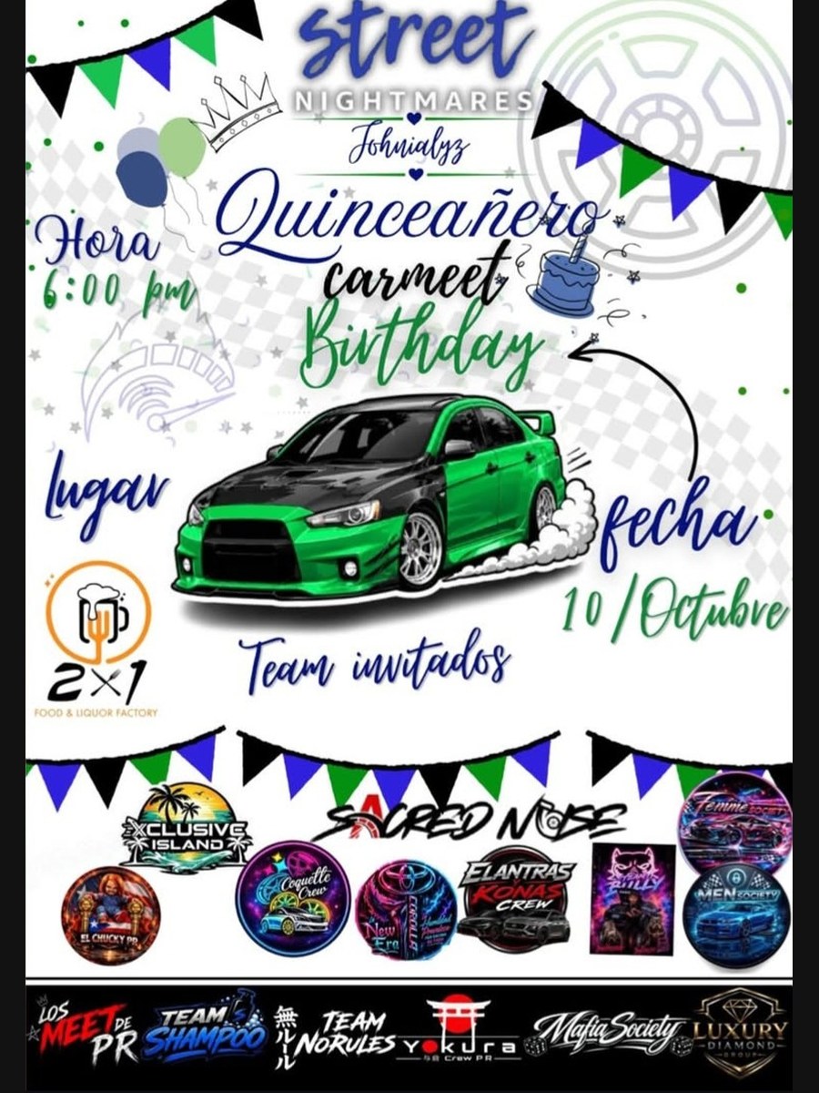 Quinceañero Car Meet Birthday: sábado 10 de octubre