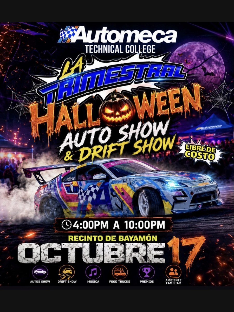 La Trimestral Halloween Auto Show & Drift Show: sábado 17 de octubre en Automeca Bayamón