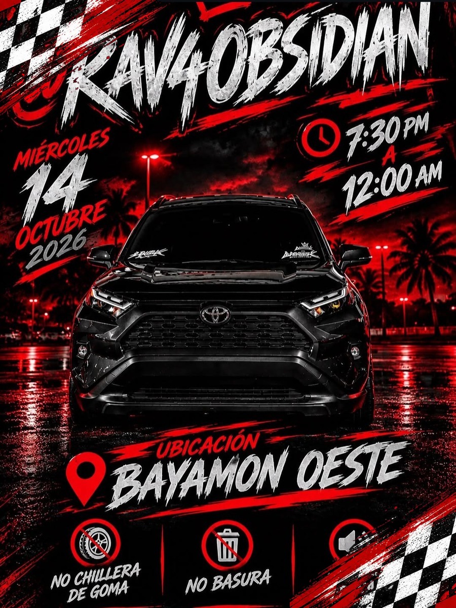 Rav4 Obsidian Meet: miércoles 14 de octubre en Bayamón Oeste