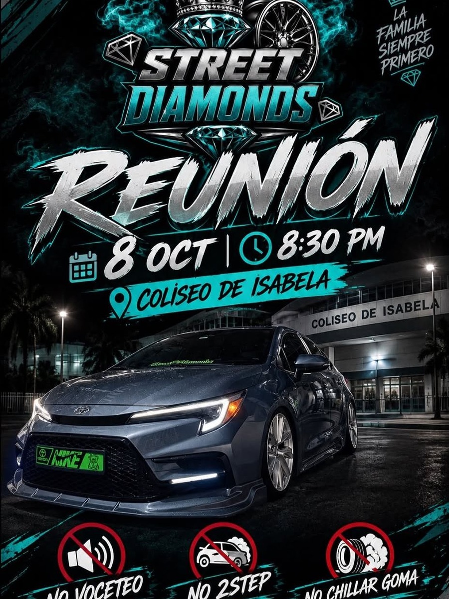 Street Diamonds Reunión: jueves 8 de octubre en Coliseo de Isabela