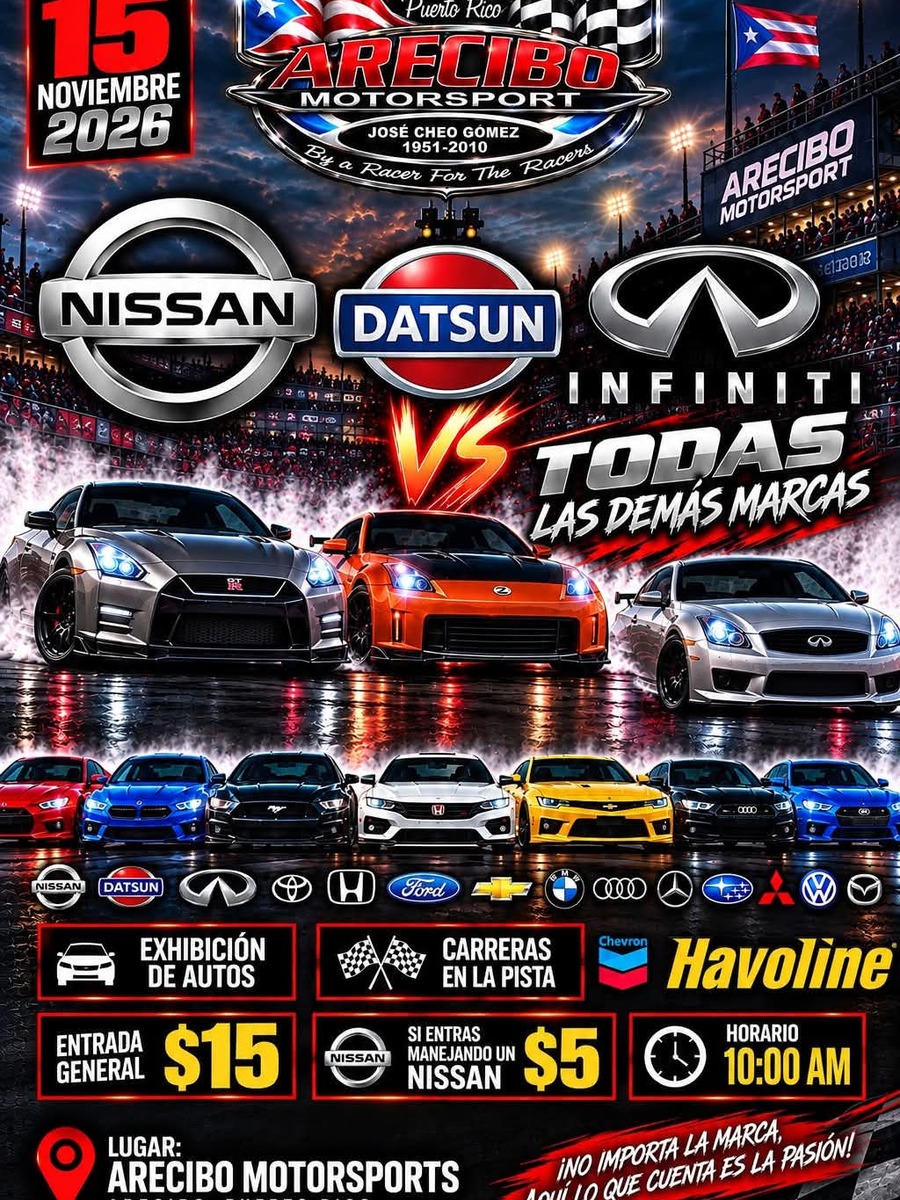 Nissan vs Todos: domingo 15 de noviembre en Arecibo Motorsport