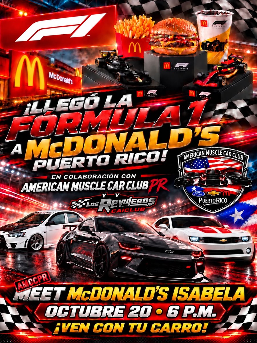 AMCCPR Meet McDonald's Isabela: martes 20 de octubre en Isabela flyer evento racing Puerto Rico