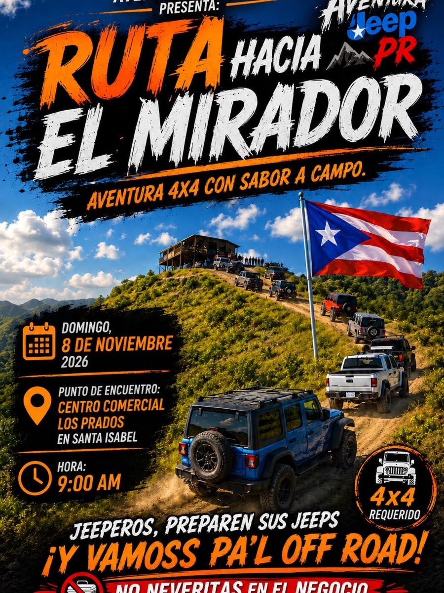 Ruta Hacia El Mirador: domingo 8 de noviembre en Santa Isabel