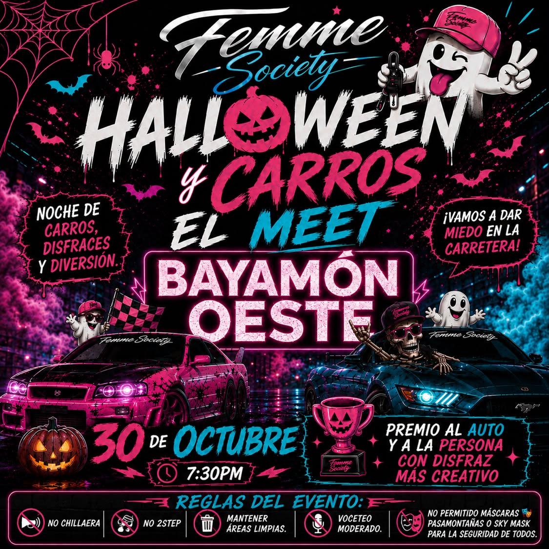 Femme Society – Halloween y Carros El Meet: viernes 30 de octubre en Bayamón Oeste