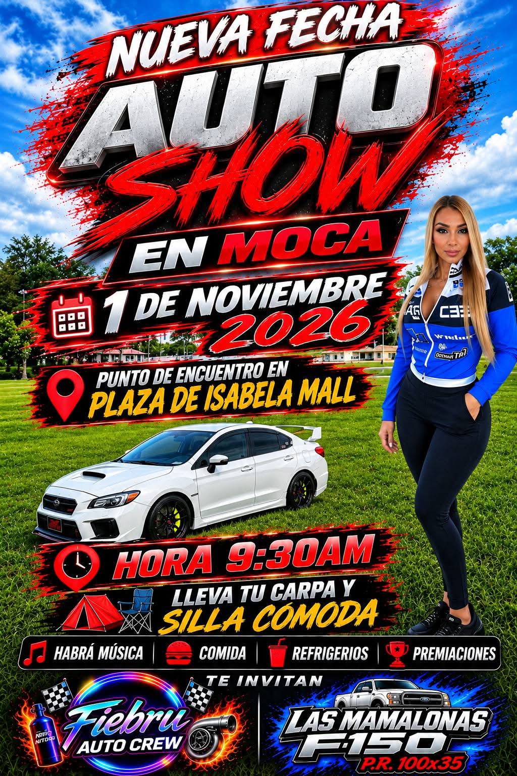Auto Show en Moca: domingo 1 de noviembre, punto de encuentro en Plaza de Isabela Mall