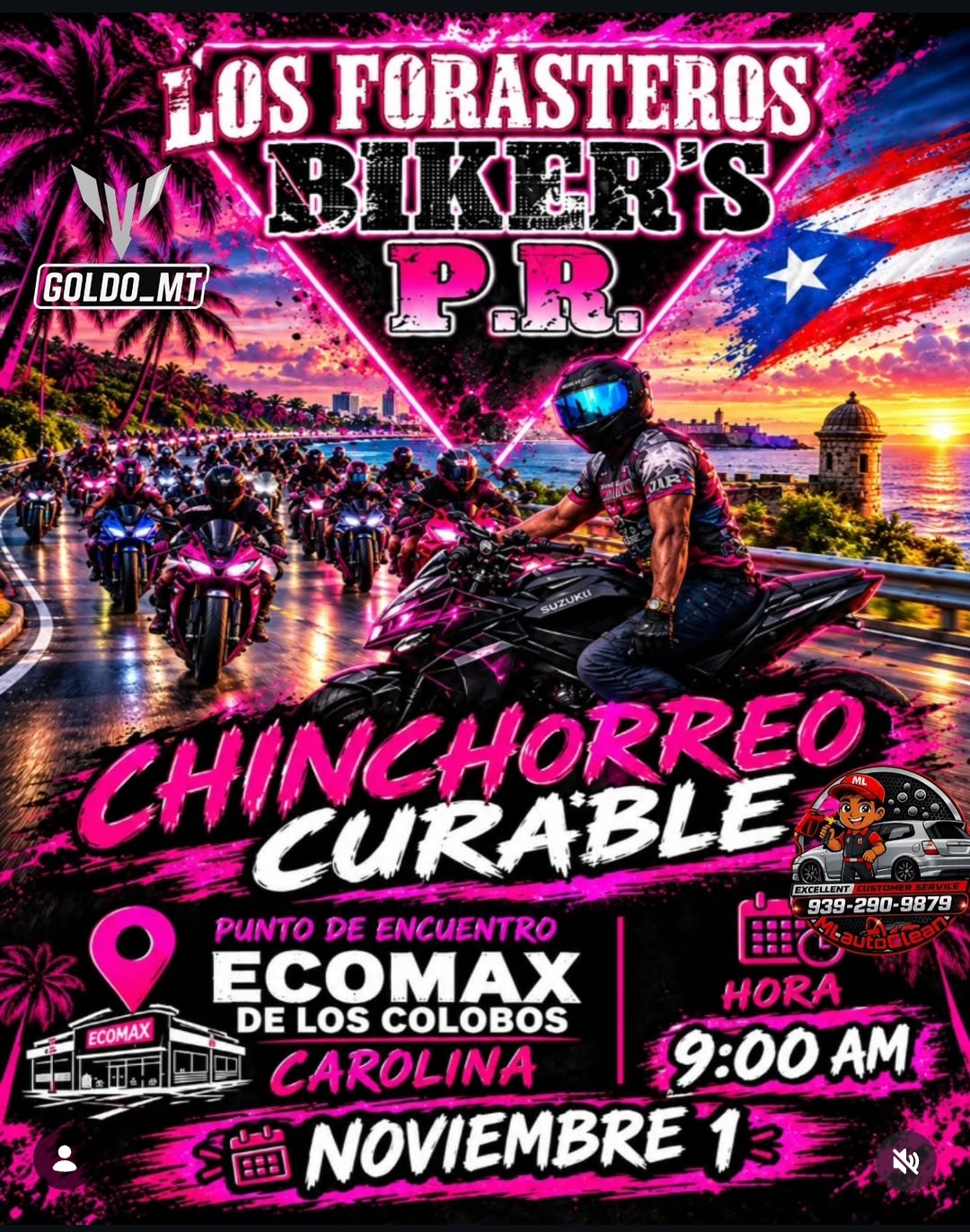 Chinchorreo Curable: domingo 1 de noviembre desde Ecomax de los Colobos, Carolina
