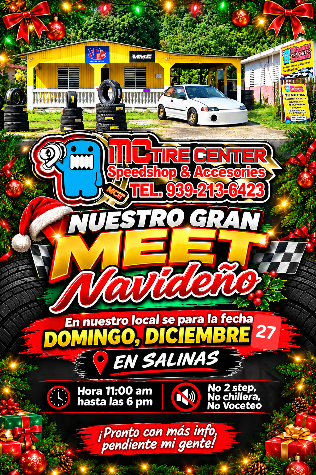 Meet Navideño MC Tire: domingo 27 de diciembre en Salinas